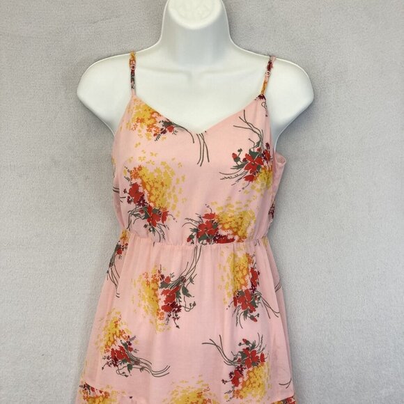 J Crew Mercantile Chiffon Maxi Dress Womens 00 Floral Summer Pink Sundress‎ - Picture 2 of 11